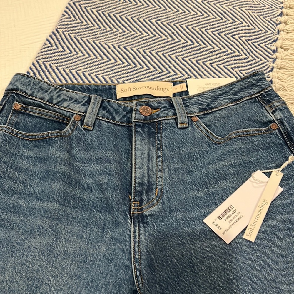 Sale! NWT Soft Surroundings 5 Pocket Straight Ultimate Denim Girlfriend jeans